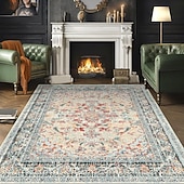 お買い得  エリアラグ-エリアラグ ヴィンテージペルシャスタイル リビングルームと寝室用 大きく耐久性のある汚れに強いフロアカーペット ソフト ノンスリップ ベッドサイドマット ホームデコ エスニックパターン クラシックデザイン