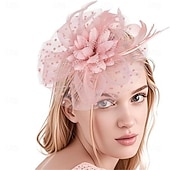 cheap Fascinators-Fascinators Fabric Feathers Fedora Hat Wedding Tea Party Horse Race Cocktail Elegant Vintage With Feather Headpiece Headwear
