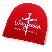 billige Lue lue-Herre Unisex Beanie lue Vinterhatter Luer Strikk lue Vinterlue Svart Rød polyester Strikket Koselig Halloween Dagligdagstøy Bokstaver Kors Varm