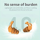 olcso Személyes ápolás és egészség-Újrahasználható szilikon füldugók Zajcsökkentő alváshoz füldugók Kényelmes, puha hallásvédelem horkoláshoz, úszáshoz és csendes éjszakai pihenéshez