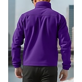 billige Basic gensere-Herre Genser Fleecegenser Genser med full glidelås Aprikos Svart Lilla Oransje lysegrå Opprett krage عادي Ta igjen glidelåsen Lomme Sport &amp; Utendørs Daglig Ferie Polyester Gatemote Grunnleggende