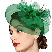 billige Fascinatorer-fascinators Tøy Fjær Fedora Bryllup Te Fest Hesteløp cocktail Elegant Årgang dame Med Fjær Hodeplagg Hodeplagg