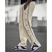 cheap Running Pants &amp; Tights-Men's Wide-leg Sweatpants sport pants Casual Pants with Pockets Split High Waist Bottoms Gym Athleisure Workout Spring Fall Breathable Gym Workout Track Regular Fit Sportswear Activewear Solid Colored