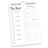 halpa Kodin tarvikkeet-ateriasuunnitteluvihko 8,5x5,8 tuumaa, 52 arkkia magneettinen, kaksoiskierteinen ateria &amp;ruokalista, seinälle kiinnitettävä ruokalistasuunnittelija päivittäiseen käyttöön &amp;viikkosuunnitelma