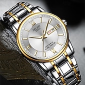 abordables Montres à quartz-La nouvelle montre pour hommes au cadran romain Deblve à la mode et tendance avec bracelet en alliage calendrier lumineux et affichage du jour. C'est un choix idéal pour une vie simple décontractée