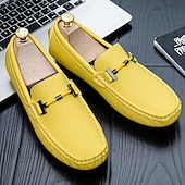 ieftine Loafers casual-Bărbați Mocasini &amp; Balerini Retro Mărime Plus Size Plimbare Casual Zilnic PU piele Comfortabil Cizme înalte Loafer Galben Roz Mov Deschis