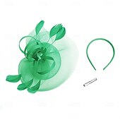 billige Fascinatorer-fascinators Fjær Fedora Bryllup Aftenselskap Te Fest Kentucky Derby Hesteløp Elegant Årgang søt stil Med Fjær Hodeplagg Hodeplagg