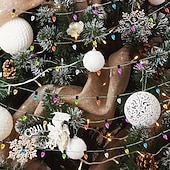 olcso LED szalagfények-LED Tündér Karácsonyi Fények 5M 2M Koszorú Dísz PVC AA Elemes Mini Izzók Nem Cserélhető Többszínű Fényerő Ünnepi Otthoni Dekorációhoz Illeszkedik