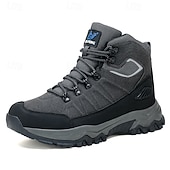 voordelige Winter- en sneeuwlaarzen-beige en zwarte waterdichte wandelschoenen voor heren met antislipzool en warme voering, outdoor trekkingschoenen voor winterkamperen en bergavonturen