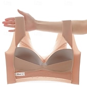 tanie Biustonosze sportowe i kamizelki-Damskie Biustonosz do jogi Stanik sportowy Bielizna Niskie wsparcie Oddychający Bezprzewodowy Wyściełany Jednolity/zwykły kolor Sport Odzież sportowa Czarny Rumiany róż Siłownia Trening Bieganie