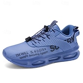 abordables Chaussures de Course pour Hommes-Baskets jaunes de style urbain pour hommes avec semelle à coussin d'air et tige en mesh, chaussures de sport légères et tendance pour la course, la salle de sport et les vêtements décontractés