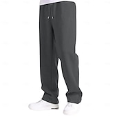 preiswerte Gerade Bein-Herren Jogginghose Jogginghose mit weitem Bein Hose Jogginghose mit offenem Saum Kordelzug Elastischer Bund Einfach Atmungsaktiv Volle Länge Lässig Täglich Sport im Freien Mode Basic Schwarz Rote