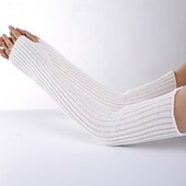 billiga Handskar-Dam 1 par Halvt finger / Vinterhandskar Streetwear / Utomhus Handskar - Solid färg Lång