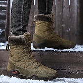 cheap Winter &amp; Snow Boots-Tan Suede Men's Winter Boots with Fur Lining – Warm and Durable Footwear for Snowy Adventures and Outdoor Holiday Activities