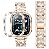 cheap Apple Watch Bands-Sport Band Modern Buckle Jewelry Bracelet Compatible with Apple Watch band 38mm 40mm 41mm 42mm 44mm 45mm 49mm Women Glitter Bling Diamond Stainless Steel Strap Replacement Wristband for iwatch Ultra
