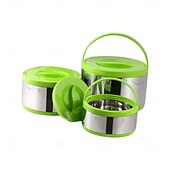 economico Set da Cucina-Contenitore termico per alimenti in acciaio inossidabile da 3 pezzi, contenitore termico portatile a prova di perdite per zuppa da viaggio, campeggio all&#039;aperto, bianco