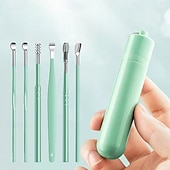 cheap Personal Care &amp; Health-6pcs Stainless Steel Ear Wax Removal Tool Set Spiral Rotating EarPicking Spoon Ear Picker Spoon For Cleaning Collecting Ear Wax