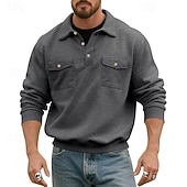abordables Sudaderas Básicas_-Hombre Sudadera Gris Claro Diseño Plano Bolsillo Diario Deporte Festivos Poliéster Ropa de calle Básico Casual Primavera &amp; Otoño Ropa Sudaderas con capucha Sudaderas Manga Larga