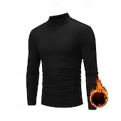 ieftine Tricouri și topuri de alergare-Bărbați Mată Topuri pulover Top din fleece cu strat de bază Lenjerie Termică Toamna iarna Manșon Lung Îmbrăcăminte Atletică Cald Sală de fitness Drumeție Alergat A face exerciţii fizice Yoga Negru
