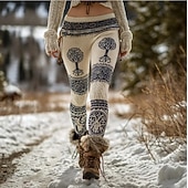 Χαμηλού Κόστους Τέχνη &amp; Σχεδίαση Εκτύπωση-Γυναικείες Βίκινγκ Μπόχο Κολάν Vintage Εθνοτική Στιλ Ολόκληρου Μήκους Ψηλόμεσα Γραφικά Αφηρημένα 3D Εκτύπωση Γρήγορο Στέγνωμα Αερισμός Μαλακά Ελαστικά Επίσημα Διακοπές Ροζ Καλοκαίρι Άνοιξη Φθινόπωρο