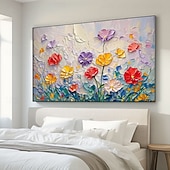 Недорогие Картины с цветочными мотивами-Нарисованная вручную красочная картина маслом на холсте, оригинальная большая флора, растение, пейзаж, настенная живопись, современный диван, фон, декор для стены