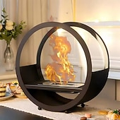 お買い得  キャンプ用品-卓上暖炉卓上ファイヤーピット、ポータブル屋内アート暖炉装飾、黒炎効果