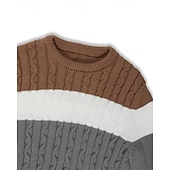 tanie sweter męski sweter-Męskie Sweter sweter Sweter z dzianiny Prążkowany Robić na drutach Zwykłe topy Dzianiny Kolorowy blok Półgolf Moda Podstawowy Urlop Dzienne zużycie Odzież Jesień Zima Biały Czerwony S M L