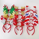 cheap Costumes &amp; Accessories-12pcs Christmas Festive Hair Accessories Set – Colorful and Cute Headbands, Random Styles, Perfect for Holiday Parties