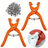 olcso művészet, kézművesség és varrás-50/100/150/200 darabos gyorsgomb készlet kézi szorító - stabil rozsdamentes acél készlet ruhákhoz, sapkákhoz és táskákhoz - tartalmazza a szerelési szerszámokat kézi szerszámok gyorsgomb készlet