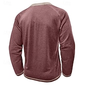 economico Magliette casual da uomo-Per uomo Maglietta Maglia Henley Camicia a Maniche Lunghe Manica Lunga Henley Primavera Autunno Blocco di colori Moda Designer Essenziale Tasche Vacanza Streetwear Uscire Rosso scuro Nero Blu marino