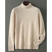 preiswerte Wollpullover für Herren-Hochwertiger Herren-Rollkragenpullover aus reiner Wolle und Kaschmir, klassischer Strickpullover, weich, warm und atmungsaktiv