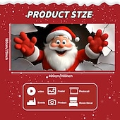 cheap Christmas Garage Door Covers-Christmas Garage Door Cover Santa Claus Breaking Through Wall Large Hanging Backdrop Outdoor Holiday Wall Banner Yard Home Festive 3D Party Decoration Seasonal Christmas Scene