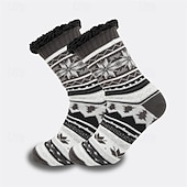 preiswerte Herrensocken-Herren 1 Paar Socken Socken mit Sherpa-Futter Freizeitsocken Wintersocken Schwarz Weiß Farbe Geometrisch Tarnung Urlaub Täglich Basic Warm Winter Mode Ethnisch