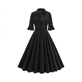 billiga Klänningar-retro vintage 1950-tals cocktailklänning sammetsmaskerad dammaskerad nyårsfest retro temafest vuxenklänning