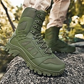 お買い得  ハイキングブーツ-通気性のあるメッシュパネルと頑丈なソールを備えたメンズライトブラウンのタクティカルコンバットブーツ。ハイキング、ハンティング、サバイバルトレーニングに最適な耐久性のあるミリタリースタイルのフットウェア。