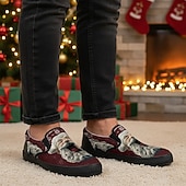  Men's Christmas Santa Face Slip-On Shoes – Festive 3D Santa Design, Comfortable Casual Style, Perfect for Christmas Parties & Holiday Gatherings