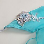 economico Abbigliamento da Competizione-abito da ballo da sala da donna con cristalli ricamati, spalle scoperte, elegante abito da competizione in rete a strati per valzer, tango, foxtrot – blu ghiaccio