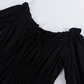 abordables Vestidos-Retro Antiguo Medieval Renacimiento Vestidos Vikingo élfico Color sólido Disfraz Mujer Celta Fantasía Real Víspera de Todos los Santos Carnaval Mascarada LARP Adulto Vestido