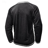 economico Magliette casual da uomo-Per uomo Maglietta Maglia Henley Camicia a Maniche Lunghe Manica Lunga Henley Primavera Autunno Blocco di colori Moda Designer Essenziale Tasche Vacanza Streetwear Uscire Rosso scuro Nero Blu marino