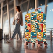 baratos Desgaste em casa e chinelos em casa-Capa protetora elástica para mala de viagem com estampa artística.