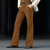 baratos Alargamento-Homens Social Calça larga Parte inferior do sino Calças Bolsos Tecido Conforto Respirável Casamento Ao ar livre Diário Moda Casual Preto Branco