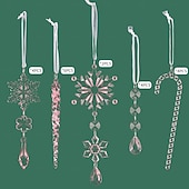 levne Ozdoby-20 ks vánočních křišťálových závěsných ozdob, průhledných akrylových rampouchů a sněhových vloček na vánoční stromeček, vánoční dekorace do domu