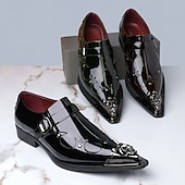 voordelige Loafers-Rode herenschoenen van imitatieleer met monniksband en krokodillenprint – elegant schoeisel voor kerst en feestdagen