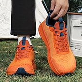 economico Sneakers Casual-scarpe da ginnastica arancioni da uomo con tomaia in mesh: calzature traspiranti e comode per sport all'aria aperta e abbigliamento casual