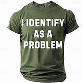  T-Shirt Grafica Divertente e Sarcastica da Uomo 'Mi Identifico Come un Problema' a Maniche Corte