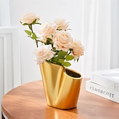 olcso Vázák és kosár-1 db egyszerű és kreatív, kétlyukú gyantás váza modern lakberendezési tárgy nappaliba, tévészekrénybe, virágkompozíció, szárított virág lakberendezési tárgy nappali előszoba dekoráció