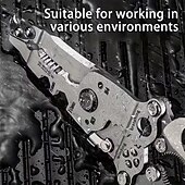 economico morsetti e pinze-Pinza spelafili pieghevole 18 in 1 per impieghi gravosi - utensile multifunzionale con impugnatura antiscivolo, taglio cavi, crimpatura, torsione, spelafili tutto in uno - per elettricisti,