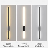 tanie Kinkiety wewnętrzne-Długa lampa ścienna 23,6 cala - 47,2 cala, czarno-złota, metalowa lampa ścienna do wnętrz, salon, tło, sypialnia, lampka nocna, AC2200V, AC110V