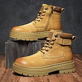 זול מגפי עבודה-מגפי הליכה בצבע חום בהיר לגברים - עמידים ונוחים, מושלמים להרפתקאות חוץ, טיולים רגליים ולבוש יומיומי