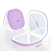 billige Dekorative lys-LED-lys reisesminkespeil 5x 10x forstørret kompakt USB-lading sammenleggbar berøringsskjerm, lysstyrkejusterbar bærbar minispeil for på farten og vesken